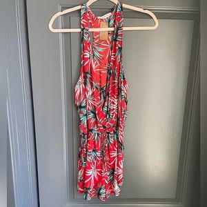Caramela Tropical Romper red and green NWT